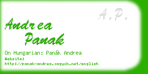 andrea panak business card