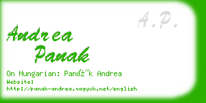 andrea panak business card